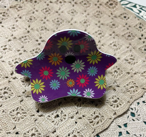 Halloween Cute flower ghost hair claw clip