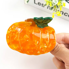 Load image into Gallery viewer, Orange Pumpkin Hair Claw Clip