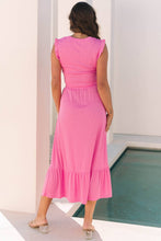 Load image into Gallery viewer, Pink Textured Ruffled Crop top &amp; Long Skirt Set