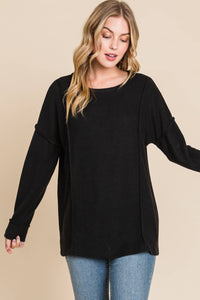 Black STITCH TOP