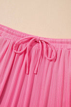 Load image into Gallery viewer, Pink Textured Ruffled Crop top &amp; Long Skirt Set