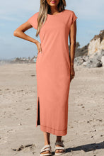 Load image into Gallery viewer, Mineral Wash Pocketed T-shirt Long Dress
