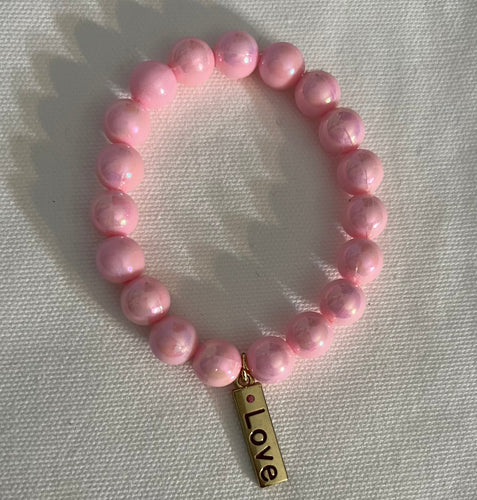 Pink beaded bracelet