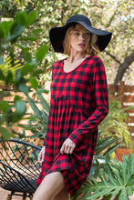 Load image into Gallery viewer, Checker Shirred Waist Dress