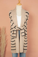 Load image into Gallery viewer, Striped Open Neck  Pockets  Cardigan