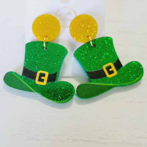 St. Patricks Day Top Hat earrings