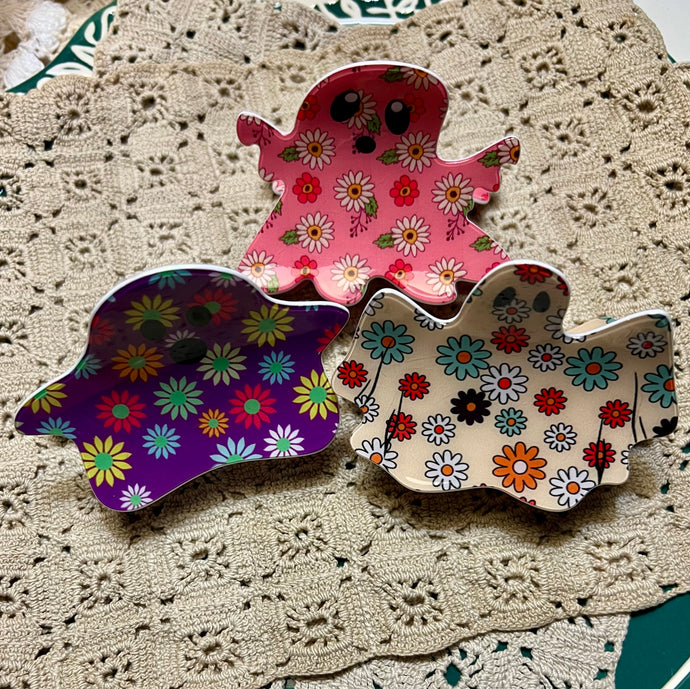 Halloween Cute flower ghost hair claw clip