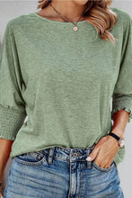 Load image into Gallery viewer, Smocked 3/4 Sleeve Casual Loose Top