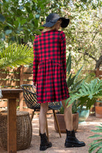 Load image into Gallery viewer, Checker Shirred Waist Dress