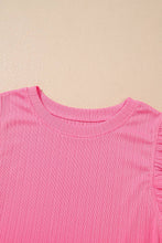 Load image into Gallery viewer, Pink Textured Ruffled Crop top &amp; Long Skirt Set